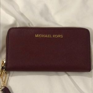 Brand New Michael Kors Oxblood Wristlet